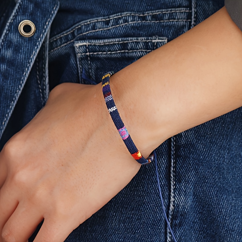 Colorful Bohemian Woven Bracelet Set - High Contrast Patterns