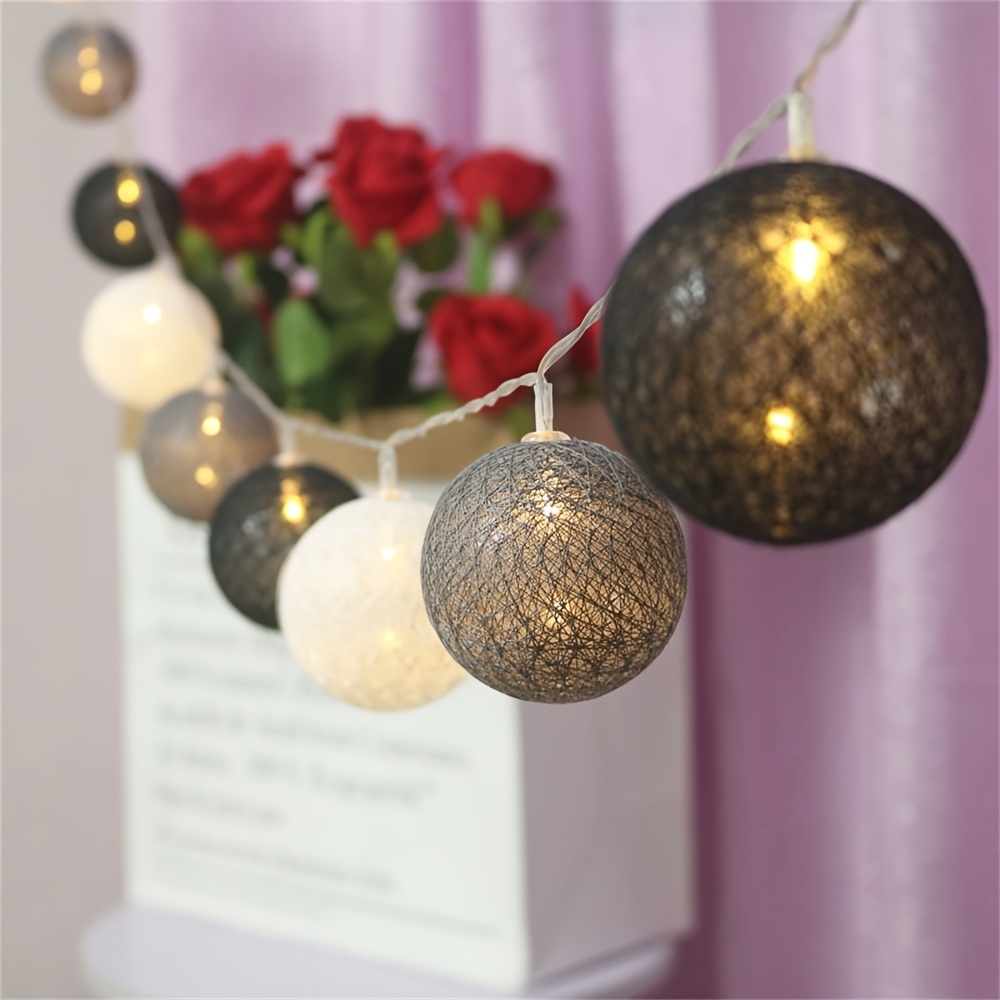   led ball fairy lights battery operated   bedroom ambiance valentines day weddings parties christmas decor string lights for bedroom details 0