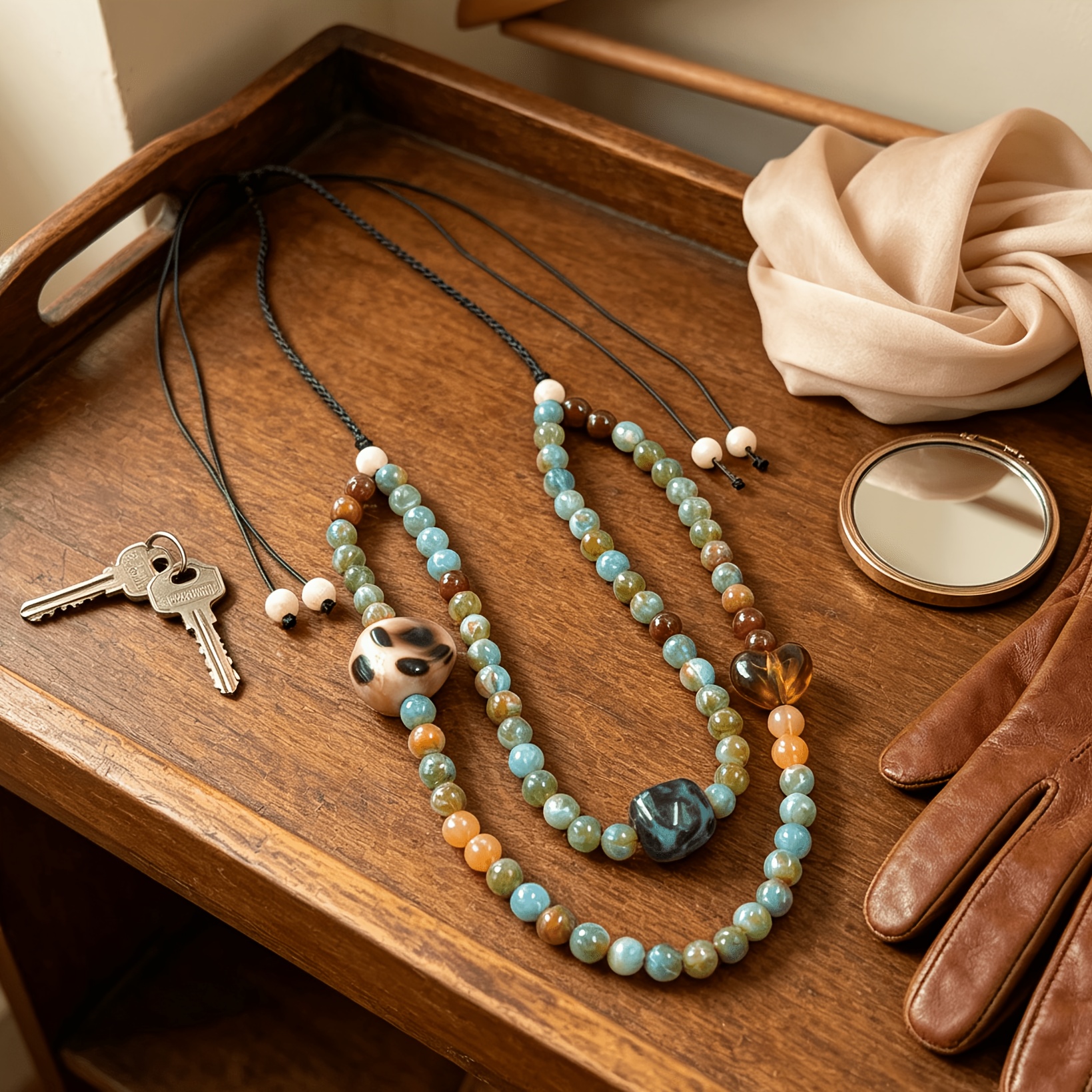 Bohemian Double Layer Faux Stackable Long Necklace