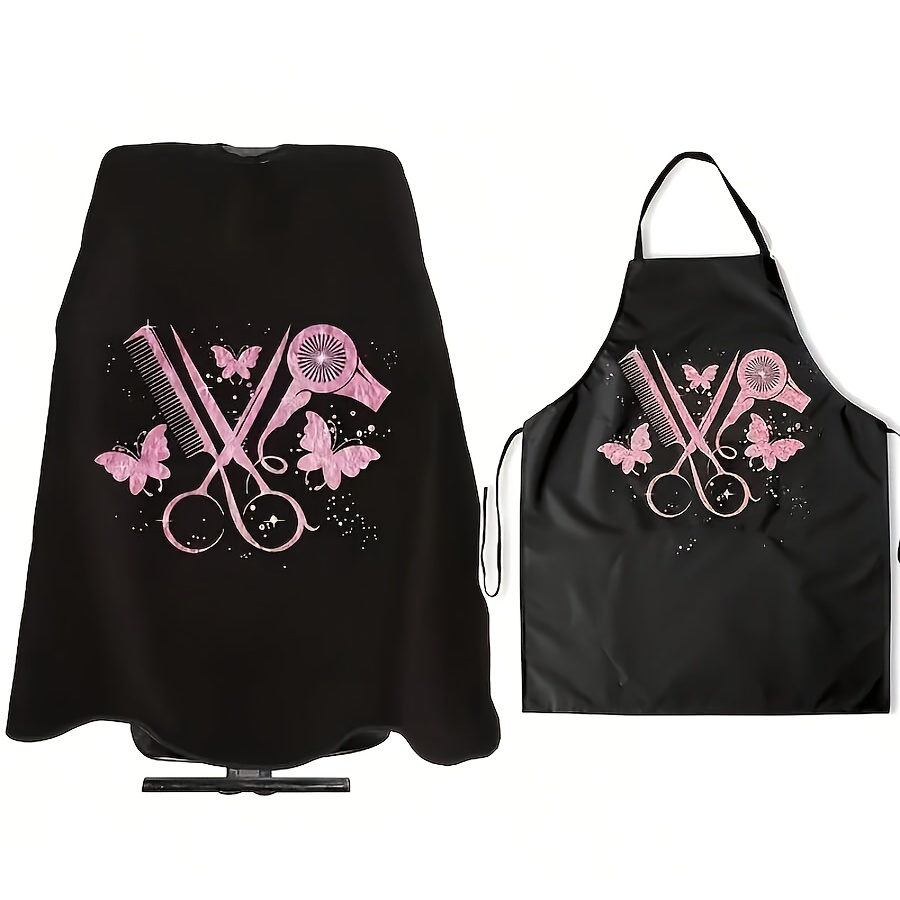 TEMU 2pcs Set For Hair Salons, Haircut Aprons And Aprons, Breathable, Durable And Easy To Clean
