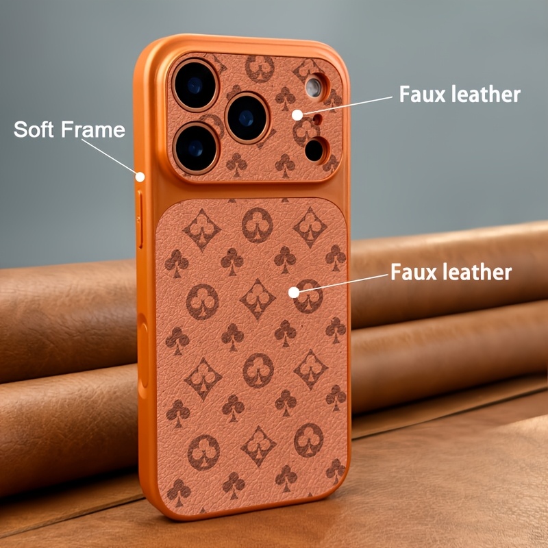 TEMU Phone Case - [2d Flat] New Luxury Upgrade Can Become 17 Series Orange Retro Phone Case Compatible With Iphone 17 Pro 15 14 13 12 11, Business