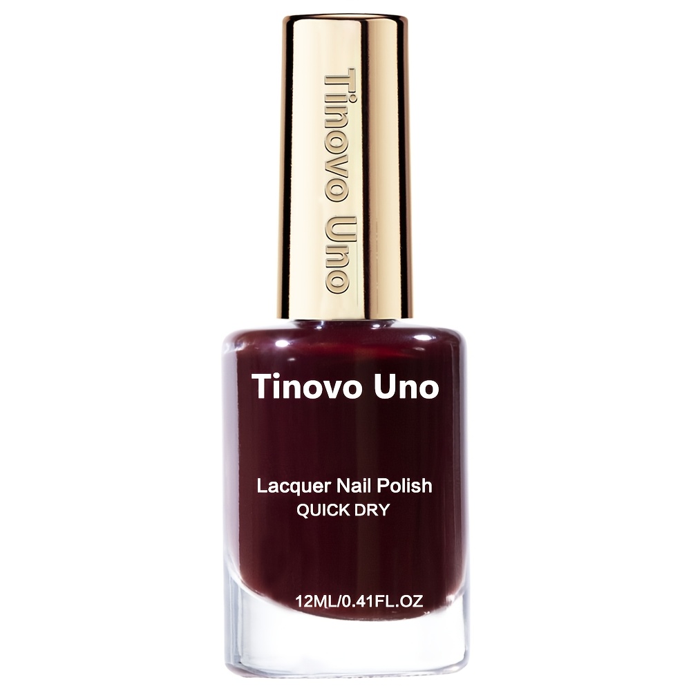 Image of Tinovo Premium Wine Red Nail Polish, Quick-drying, Chip-resistant, One-coat With Marks. Cherry Red Nail Polish For A Date-night Vibe, Quick-drying, With A Flawless Look