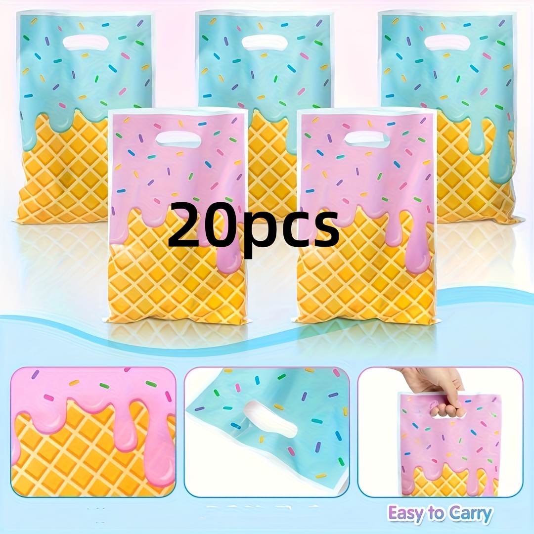 E-shop 20 Stück/40 Stück Party-Geschenktüten, Blau & Rosa Doppelseitig Gemusterte Geschenkbeutel für Geburtstage, Feiertage und Jubiläen – Handliche