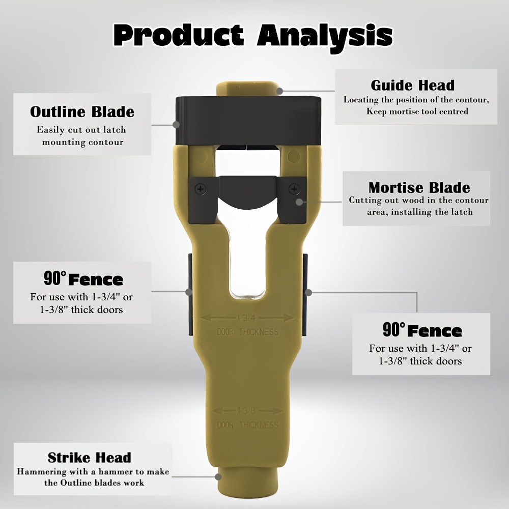 Door Latch Mortising Jig for Universal Wood Door Locks