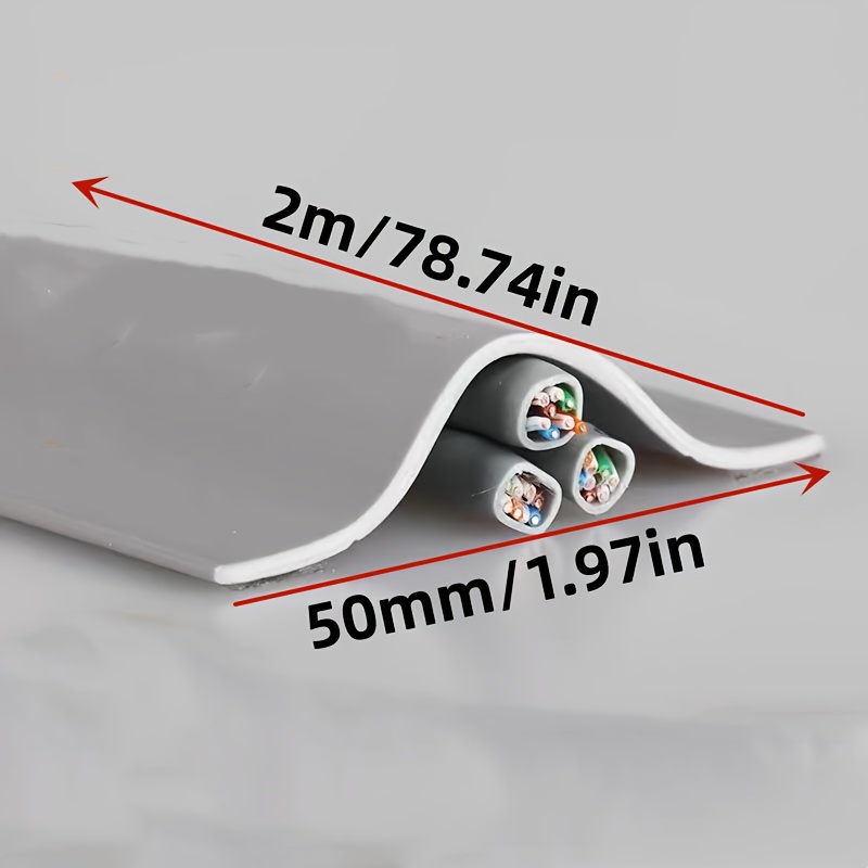 TEMU Cache-câble invisible pour sol, 1 rouleau de auto-adhésive en TPE, conduit souple -dérapant