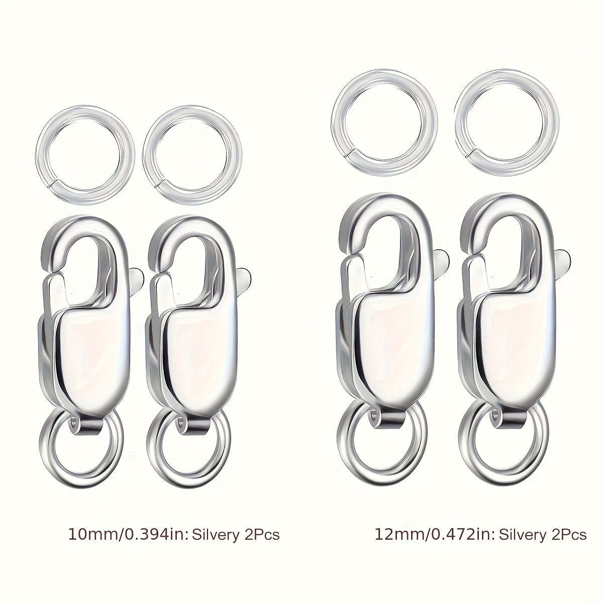 4pcs Durable Golden Clasps With Closure Jump Ring For Necklace, Bracelet, Or Jewelry Making - Supplies For Making High-quality Jewelry