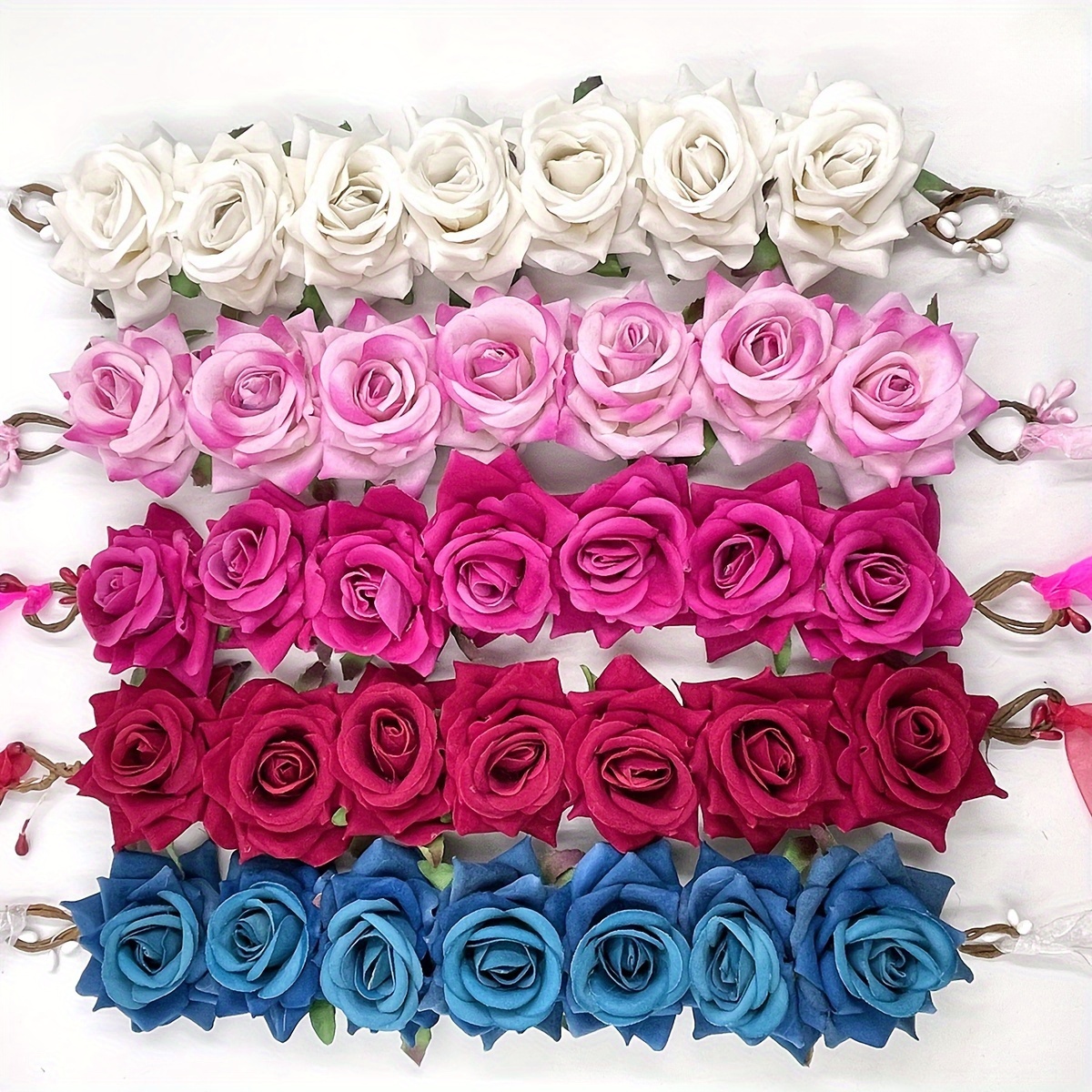 венок для невесты из цветов, украшения для волос с розой, виноградная лоза, пляжные аксессуары, украшения для пучка, детали 4