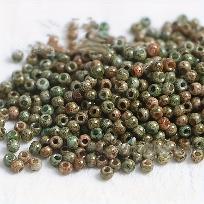 138pcs Picasso Colored Glass Rice Beads for DIY Jewelry