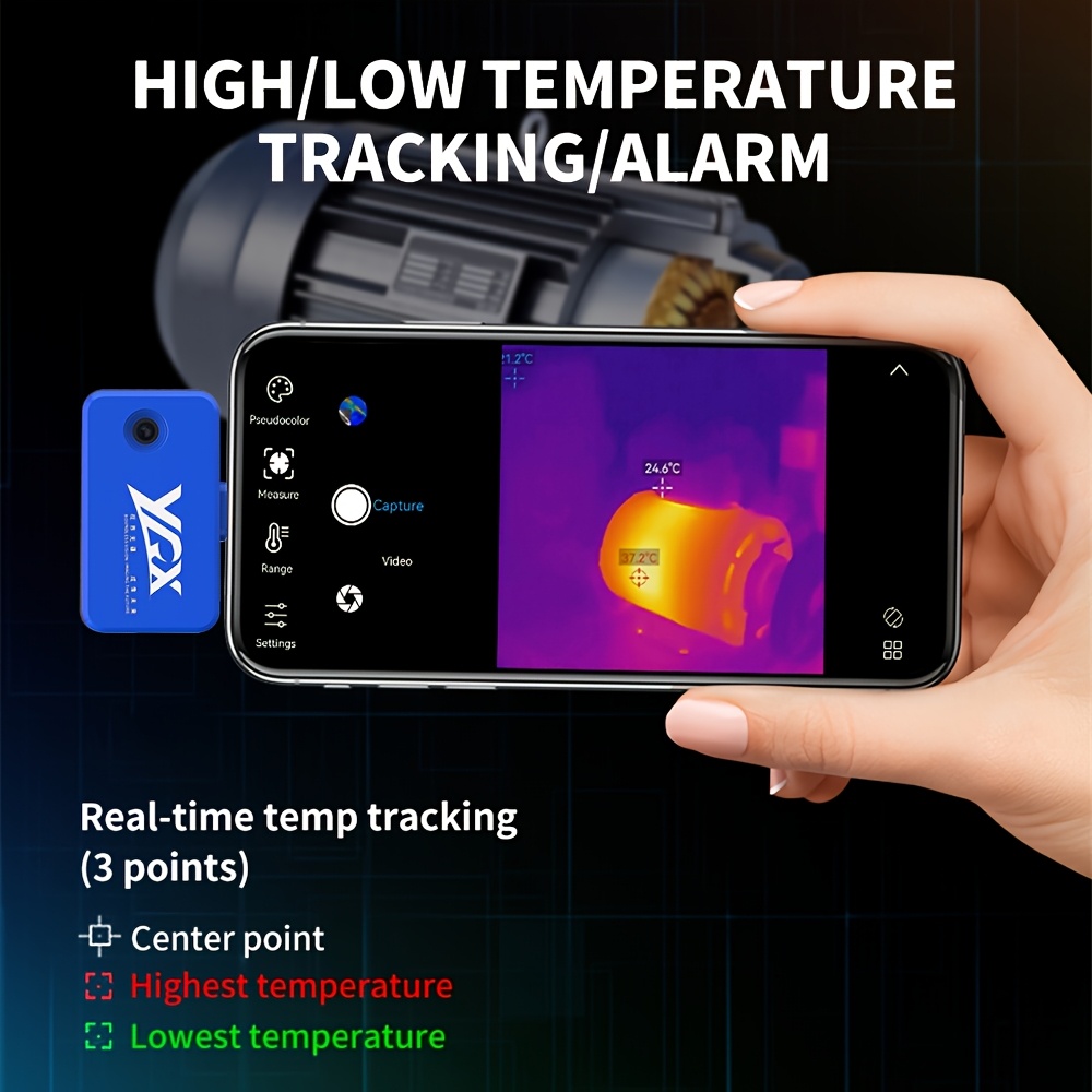 thermal imaging camera for   phone with usb type c port infrared resolution 96x96 professional thermal camera high and low temperature tracking alarm     multi languages   plastic usb Product details 4