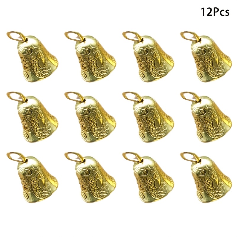 TEMU 12pcs Decorative Bell Christmas Bell Handcrafted Ornaments Bell Christmas Tree Decorations Pendant, Christmas Decorations, Rustic Vintage Style