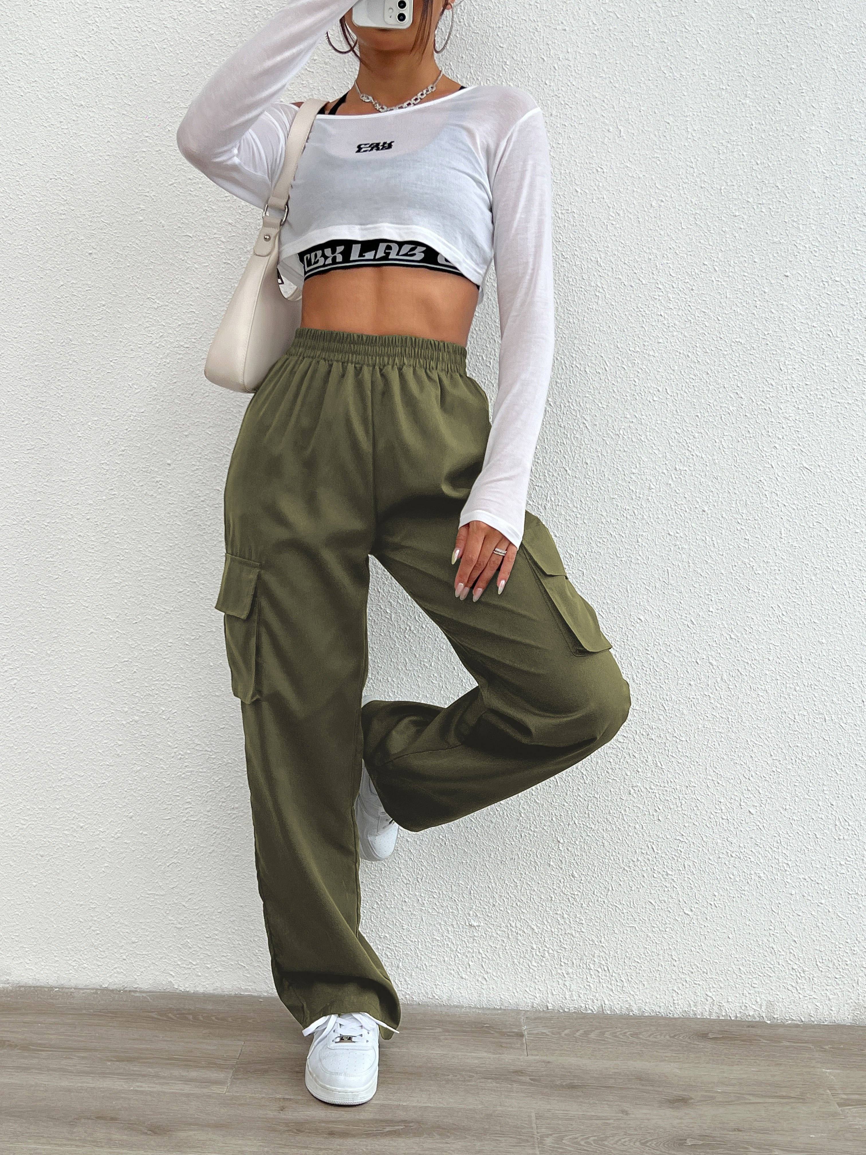 Fashion Dark Green Cargo Pants Womens Buy DressBerry Women Army