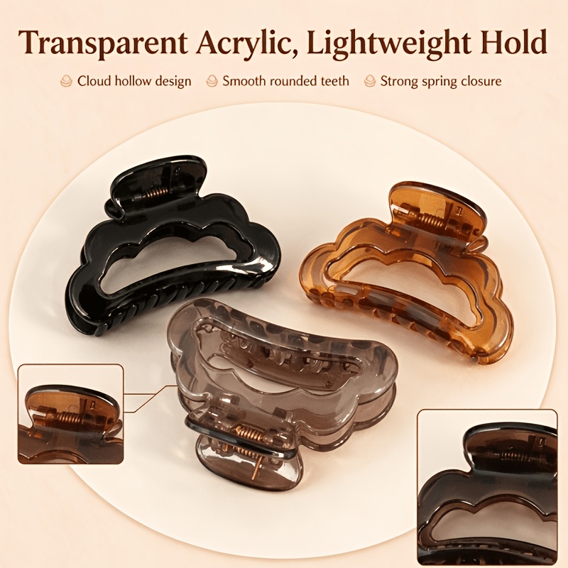 4pcs Hollow Cloud Wave Crescent Hair Clips Set
