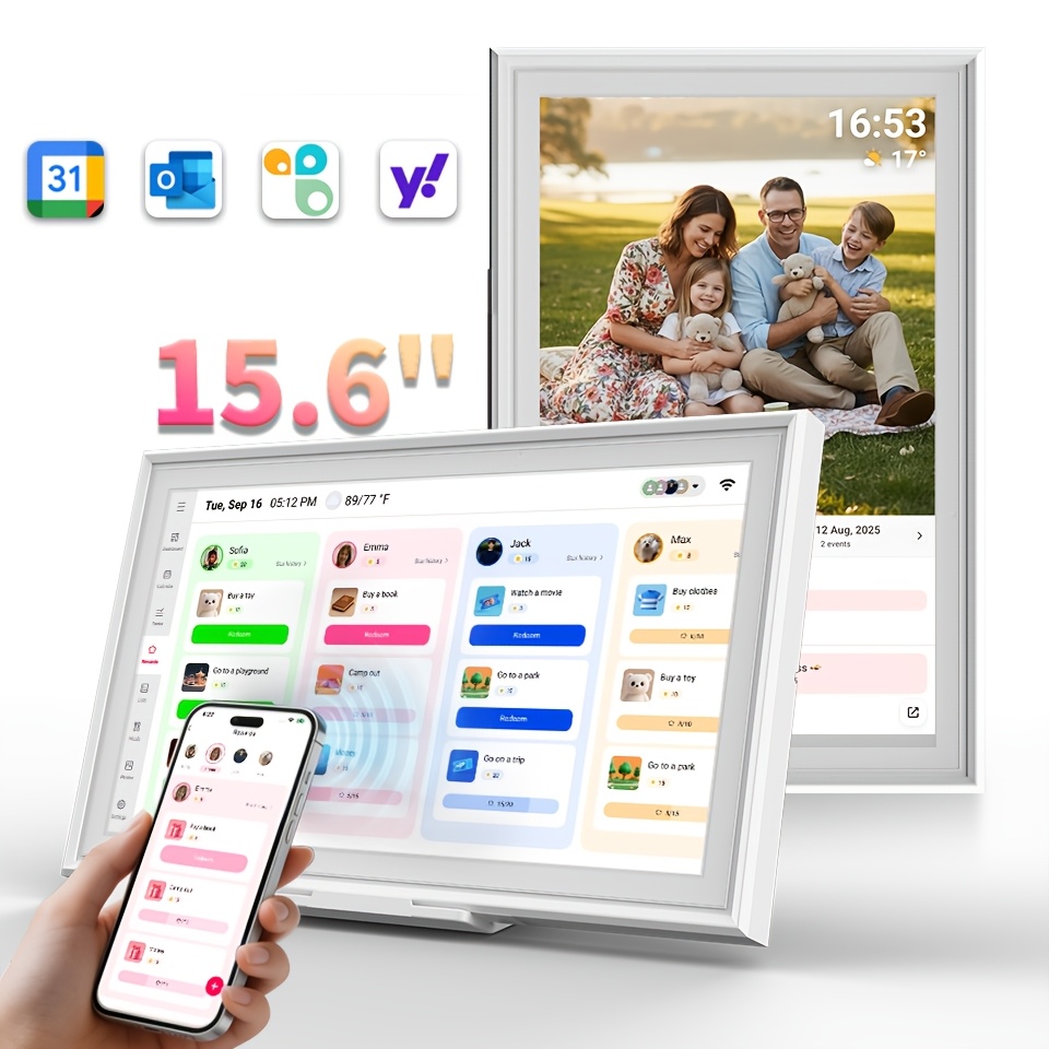 Hgfrtee Digital Calendar, 15.6 Inch Wall Planner & Chore Chart, Lpddr3 3gb+built-in 32gb, Full Hd Touchscreen Display, Portable Organizer, , Desk And Wall Mountable