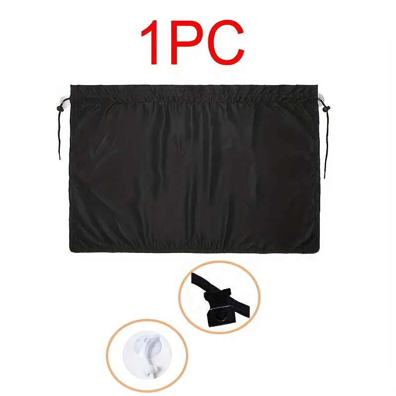 1pc Black Car Sunshades Uv-resistant Thermal Insulation With Suction Cups, Privacy Sunshade Curtain, Hook Or Suction Cup Mounting Options For And Convenient Adjustment Parking Use