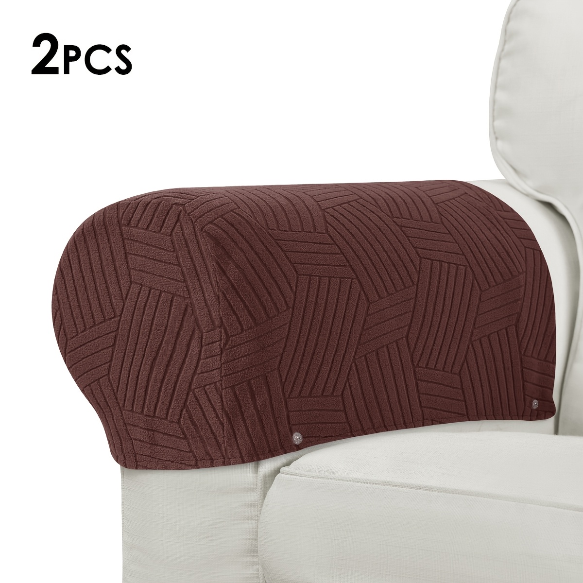 TEMU Lot de 2 housses d'accoudoir de canapé en jacquard géométrique 3D, protège-accoudoirs de canapé en tissu (lot de 2 pièces)