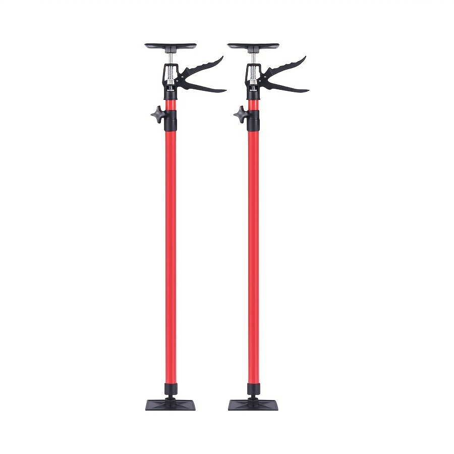 TEMU 2pcs 11.8-114inch Adjustable Telescopic Support Rods - Heavy-duty Steel Load 154 Lbs Support Pole For Cabinet Jack, Wardrobes, Anti-slip With