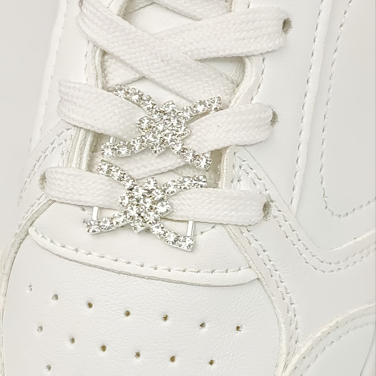 Image of 2pcs Elegant Alloy Shoe Charms With Sparkling Rhinestones & - For Women & Girls - Perfect For Boots & Sneakers - Add A Touch Of Sparkle To Your Footwear - Great Gift For
