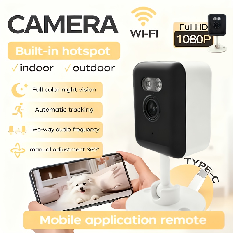 Image of Fhd 2.4g Wifi Infrared Cameras With Audio, Night Vision, Motion Alarm, And Remote Mobile Viewing - Indoor Surveillance System For Home And Teen/pet Monitoring