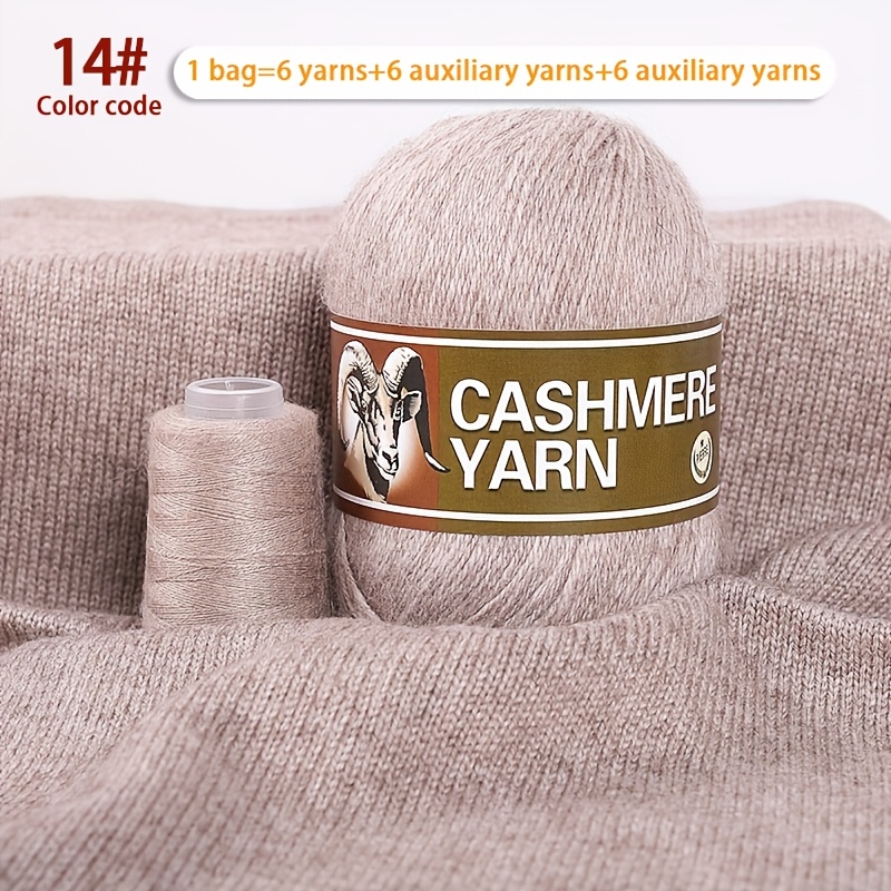 Image of High-quality Cashmere Yarn With Partner Yarn For Hand-knitting Men's And Women's Sweaters, Scarves, Hats, And Woolen Sweaters. Cashmere Sweater Knitting Yarn Set