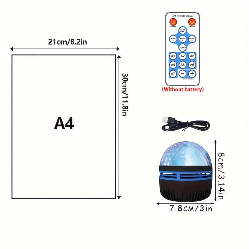 room decoration ripple wave projection light usb powered remote adjustable ceiling atmosphere light suitable as bedroom night light holiday gift mood lighting party decoration usb powered no   Product details 5