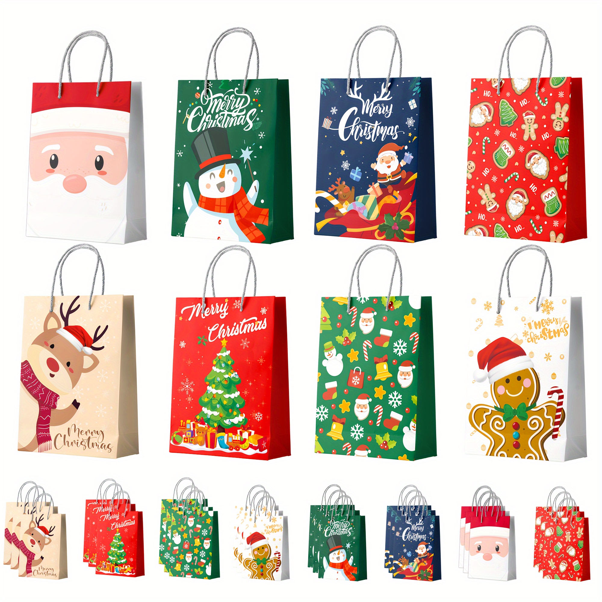 24pcs Christmas Gift Bags With Festive Designs - Durable Paper Party Favor Bags For , & More