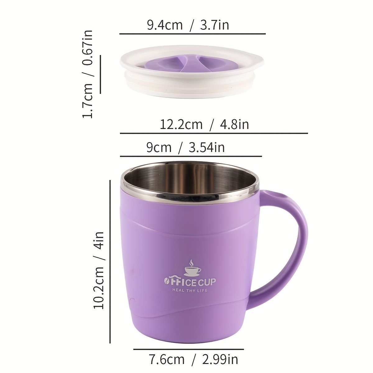 1pc Stainless Steel Mug With Measurement Scale - Portable & Durable For Office, Outdoor Gatherings, Camping, Drinking