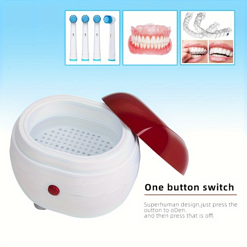 

Mini Ultrasonic Denture Cleaner, Denture Cleaning Case, Portable Jewelry And Watch Cleaning Device, Electric Accessories And Retainer Cleaner With 1 Button Operation