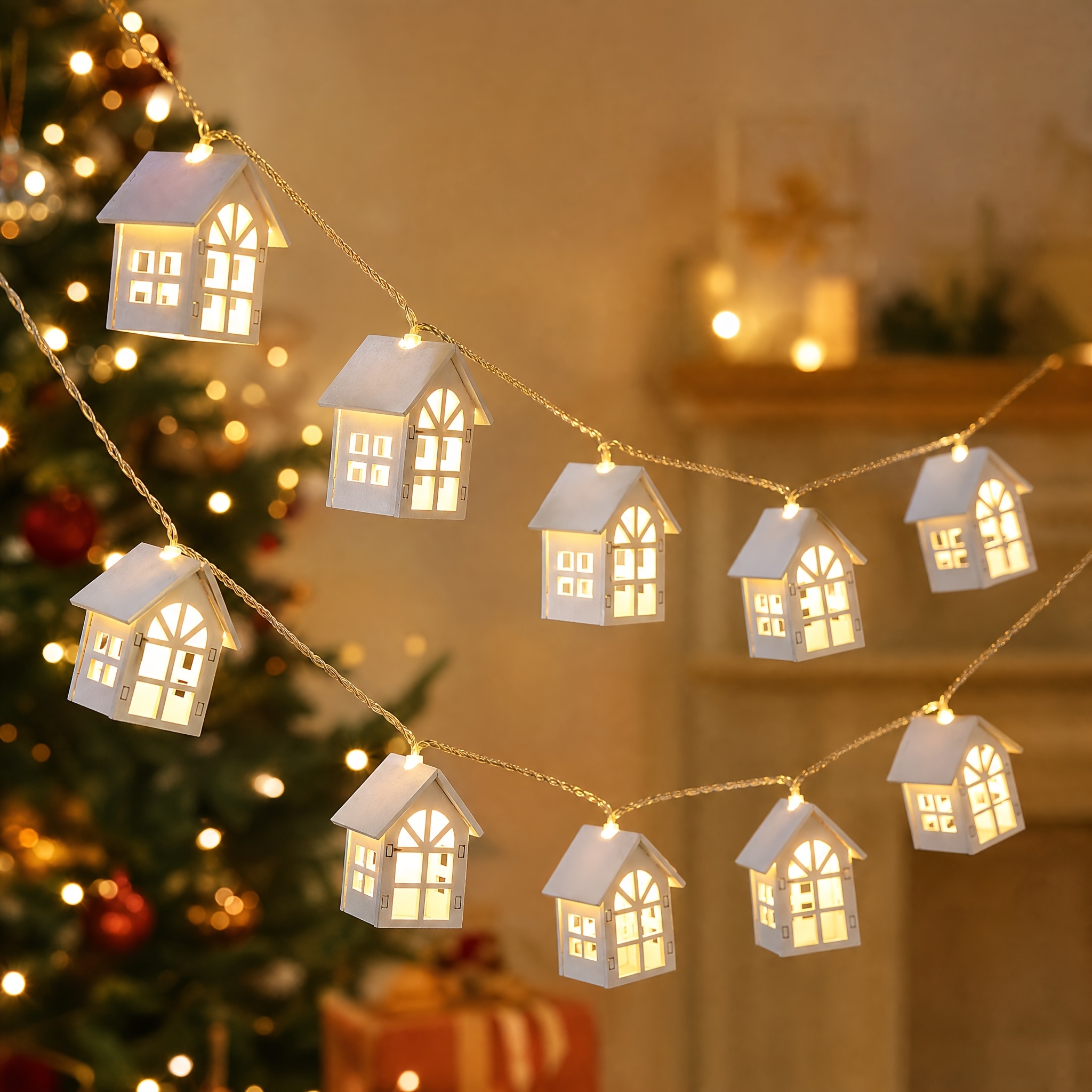 TEMU Led String Lights, Nordic-style Decor Lights, Christmas Hanging Lights, Glowing House Lights For Valentine's Day Room Layout & Bedroom