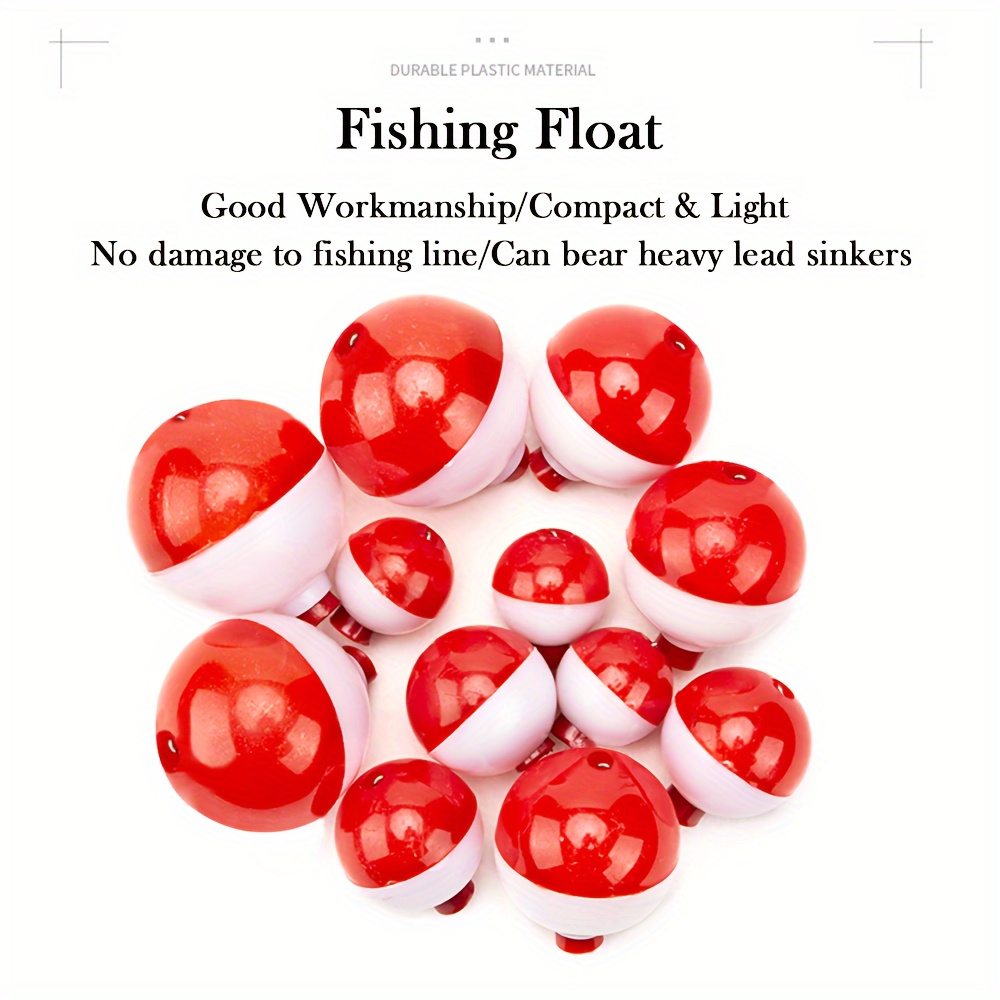 Red White Hard Fishing Floats Push Button Round Bobbers - Temu