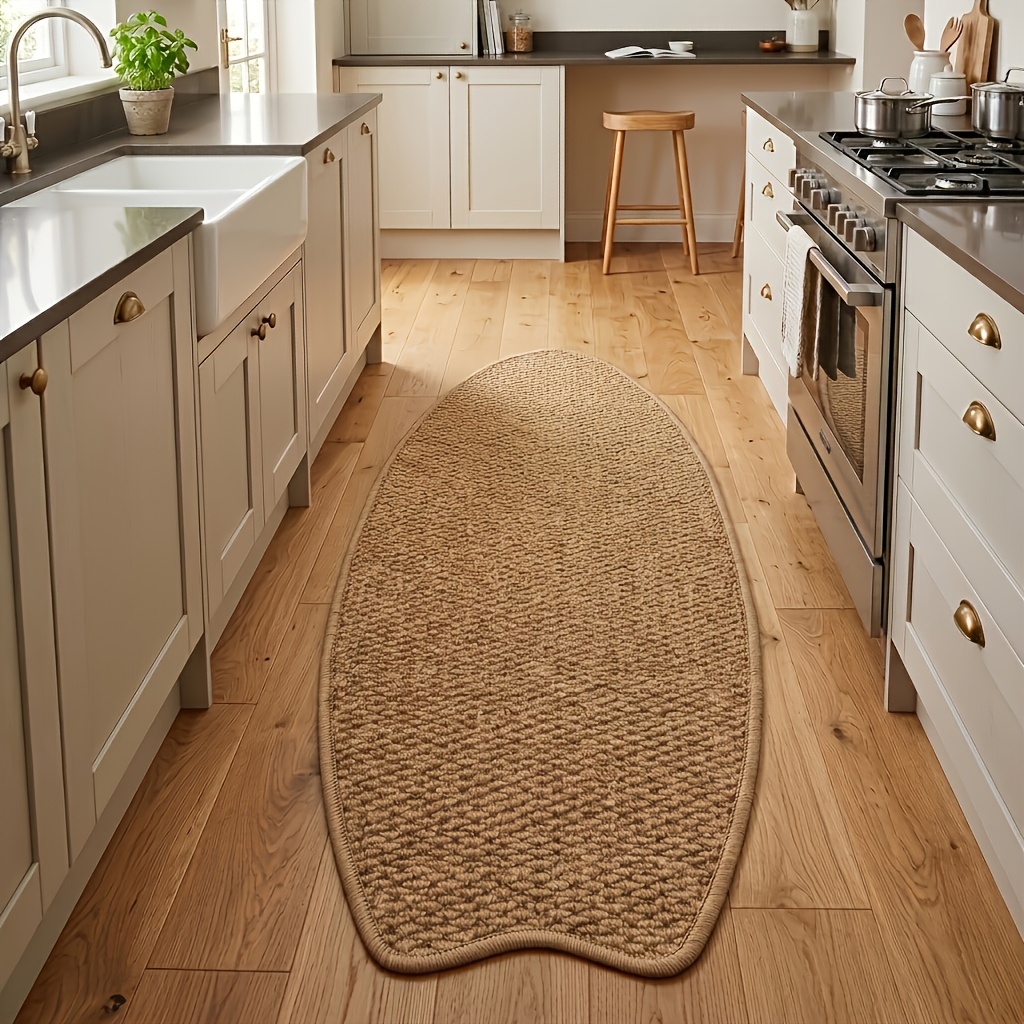 TEMU 1pc Velumis Brown Surfboard-shaped Carpet Suitable For Pet Owners, Non-slip Machine Washable With Irregular Surfboard, Easy Clean Suitable For