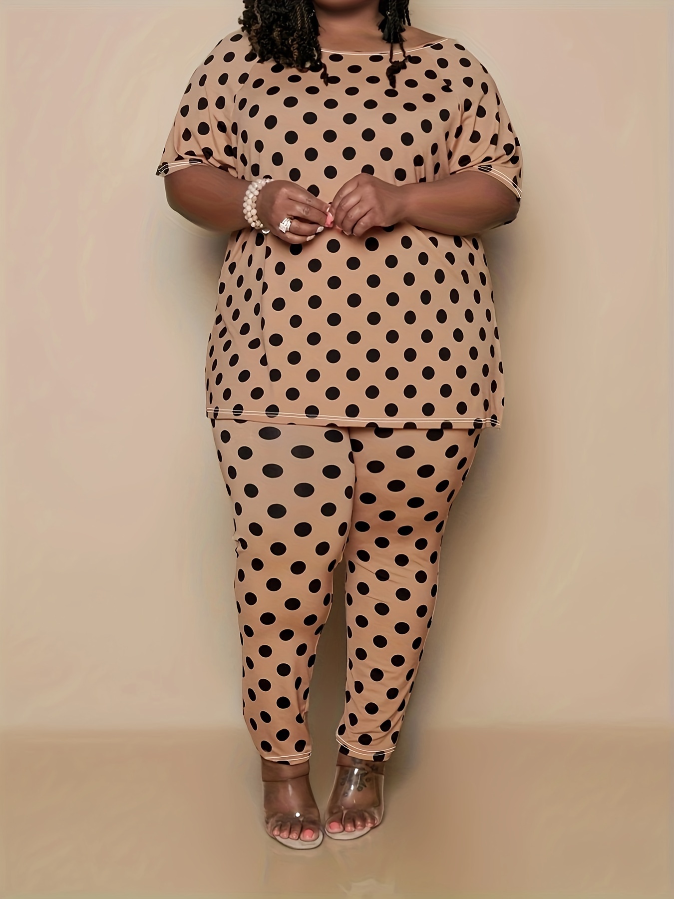 plus size geometric print two piece set cold shoulder short Temu