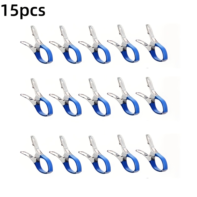 TEMU [heavy-duty Pool Clips] 15pcs Heavy-duty Pool Cover Clips | Windproof Spring Clamps For Secure Ground Pool Covers, -resistant Metal Clips With