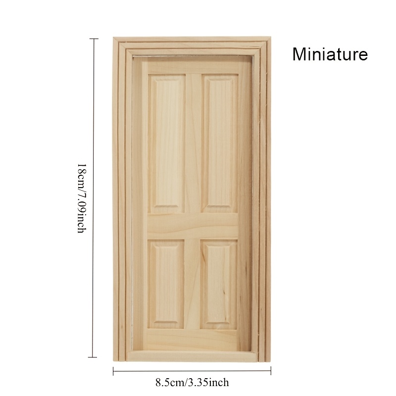 Image of 1pc Miniature Wooden Door Mini Simulation Model Ornaments Accessories Micro Landscap Art Crafts Decor Photography Props Gifts
