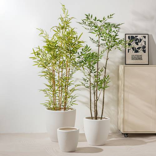 14.8/11.8/9英寸陶瓷花盆,带排水孔和网眼垫,大号室内外花盆,现代圆柱形花盆,哑光釉面,适用于家居和庭院,白色雪花圆点设计园艺礼品,家居装饰
