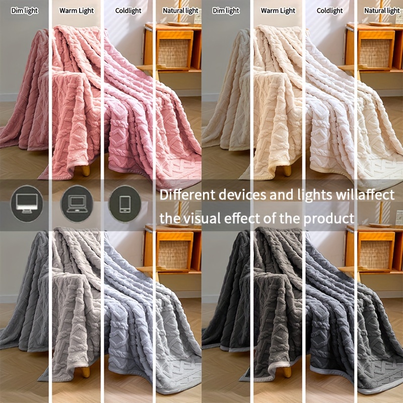 soft and cozy fleece throw blanket   fall and winter suitable for sofa bed or chair no pillow case or insert included details 5