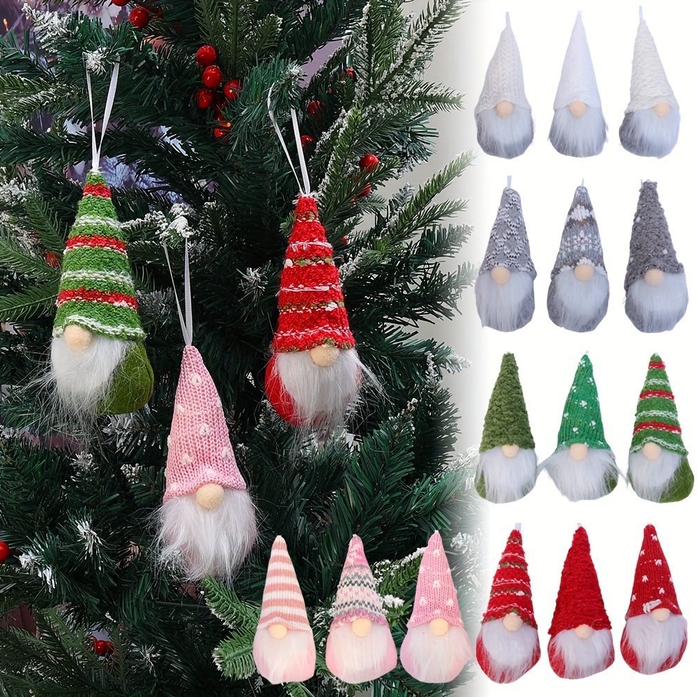 

3pcs Set Knitted Christmas Tree Ornaments - Decorations, No Needed, -free, For &