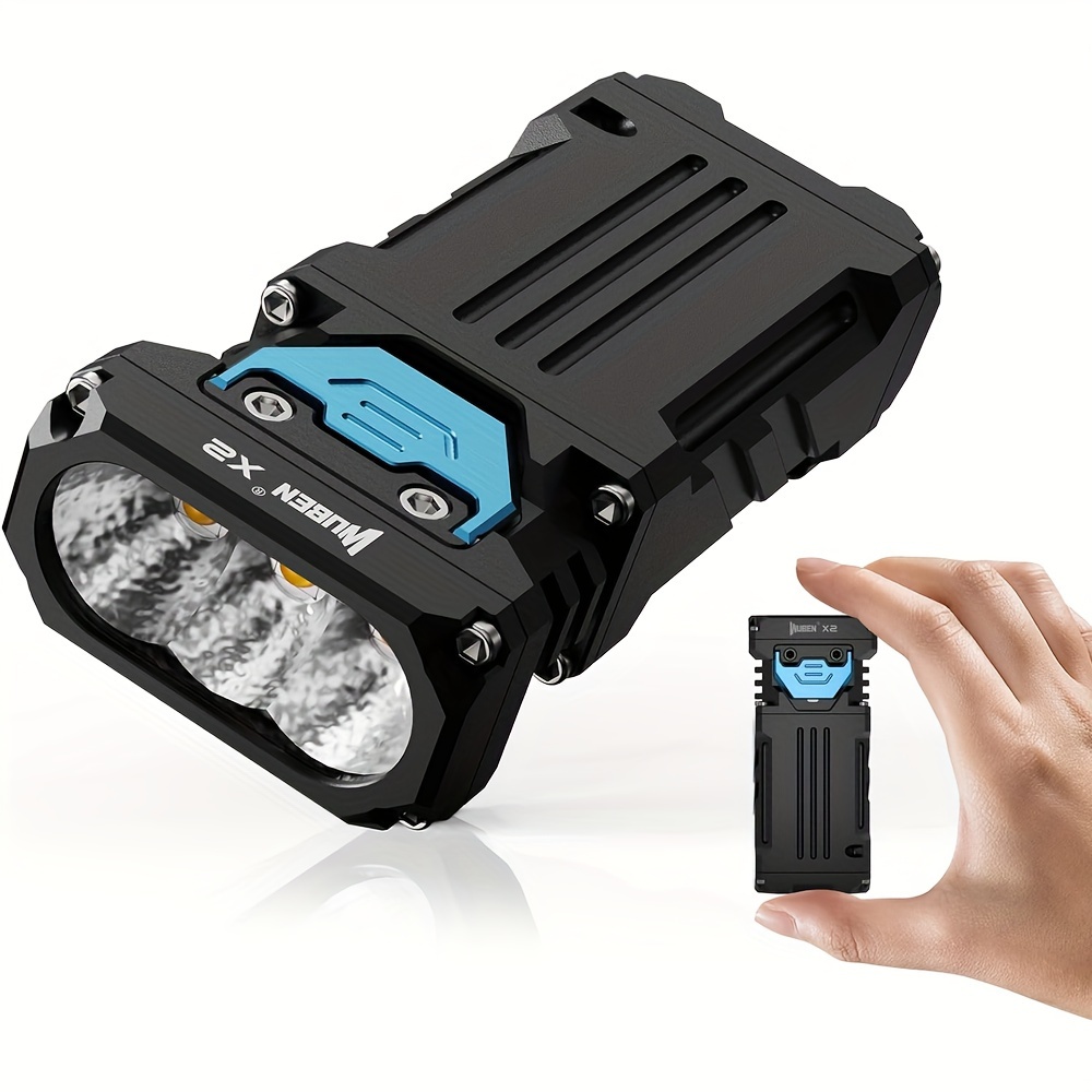 

X2 1800 High Lumens Outdoor Pocket Flashlight 90+ High Cri, 175° Floodlighting Mini Rechargeable Flashlight For Edc, Camping, Night Walk, Emergency With 6 Light Modes, Type-c Charging Lanyard