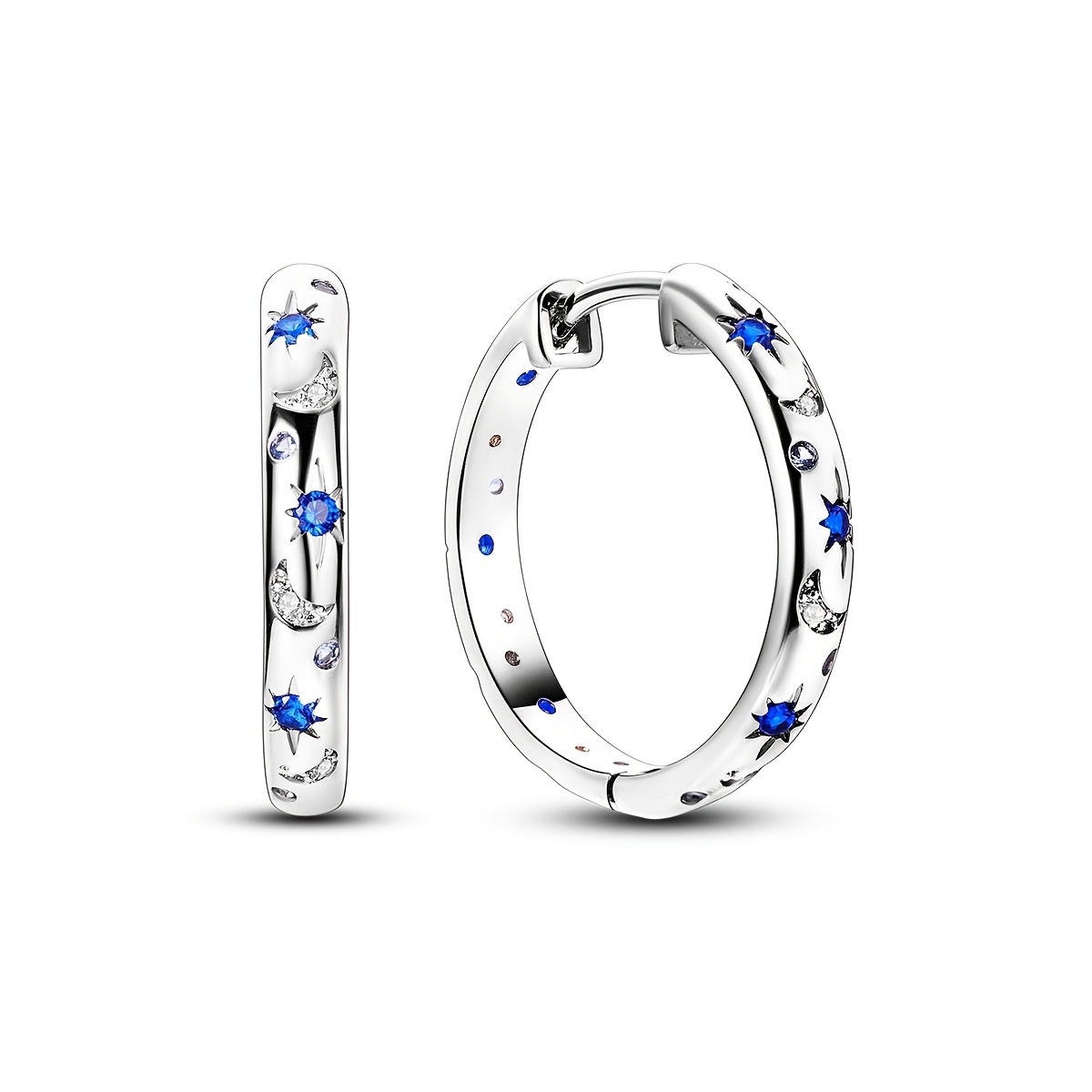 

Sophisticated , Elegant 925 Sterling Silvery Hoop Earrings With Sparkling Cubic Zirconia - Birthstone, Perfect Gift For Her