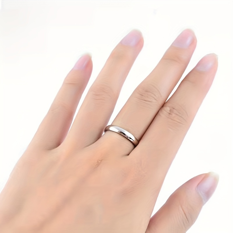 

Stylish Titanium Steel Couple's Ring - S925 Silvery Plated, Non-tarnish, Perfect Engagement Or Christmas Gift For