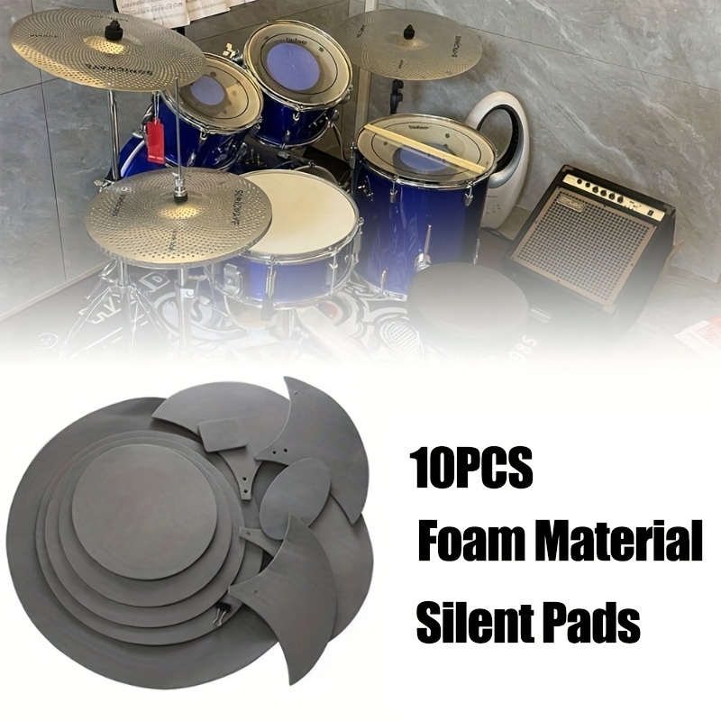 

10pcs Drum Silencing Pad Foam Cotton Material Softness Practice Percussion Accessories Multipurpose Drummer Professional Mute Mat