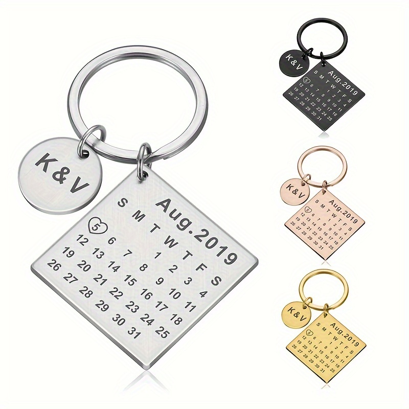 customized calendar keychain personalized name keychain a Temu