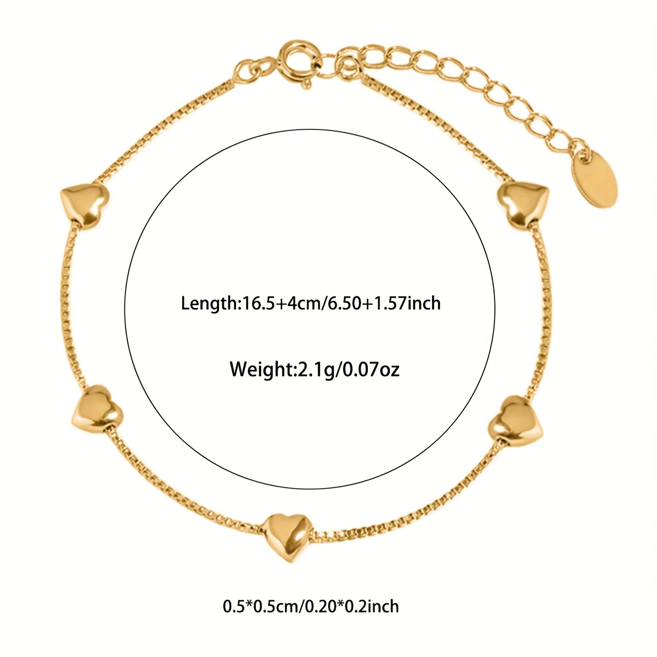 925 Silver Heart Women's Bracelet