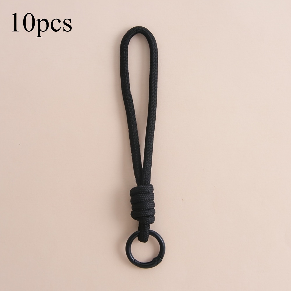 TEMU 10pcs Of High-quality, Wear-resistant, And High-quality Single-color Woven Rope, Keychain, Hanging Rope, Men's And Women's Hiking Buckle,