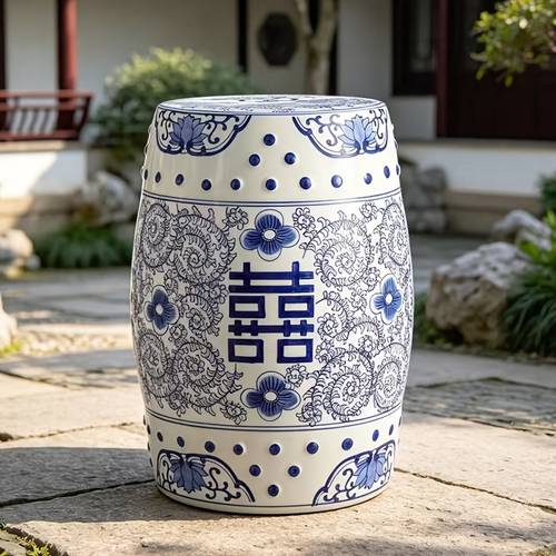 ceramic drum stool suitable for indoor outdoor use traditional chinese oval with blue white garden stool for bathroom cottage french country decor decorative ceramic furniture for asian or coastal rooms