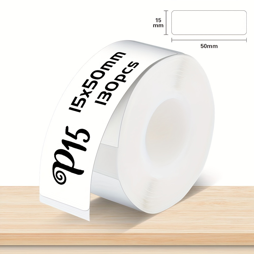 Multi Size P15 Label Paper Sticker 15*30mm 12*40mm White Label Tape P15  Thermal Printer Transparent Label Sticker Adhesive Tape