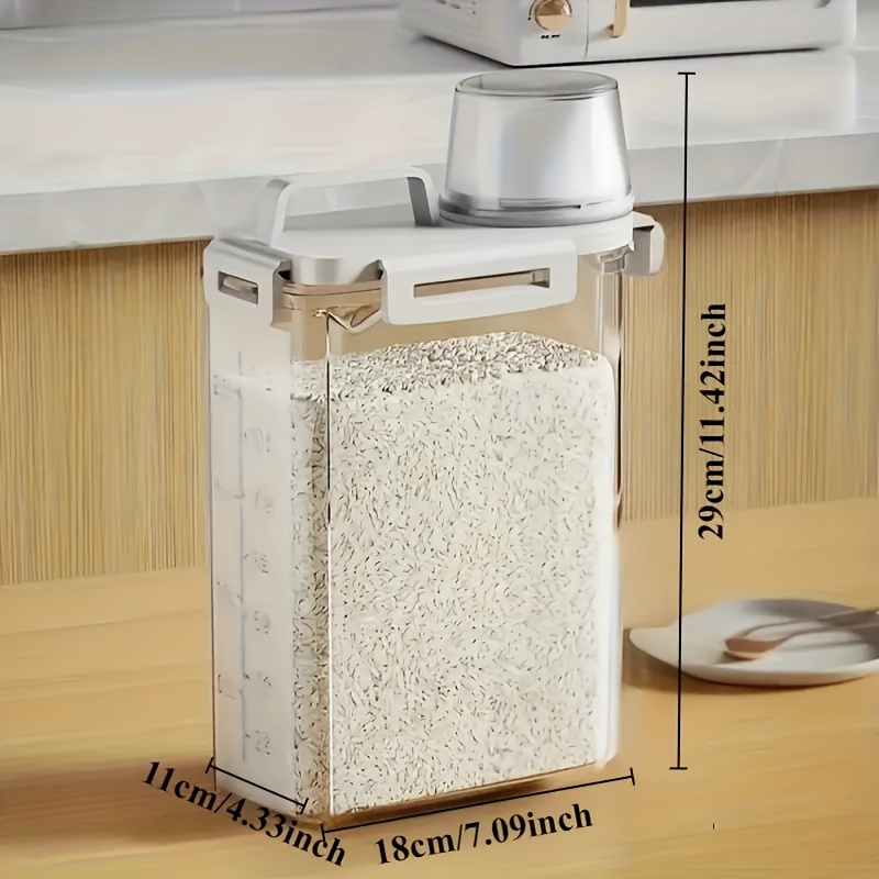 Airtight Food Storage Container with Lid - Leakproof, Moisture-Proof Kitchen Organizer for Grains, Nuts, Flour & Rice - Durable PE Material