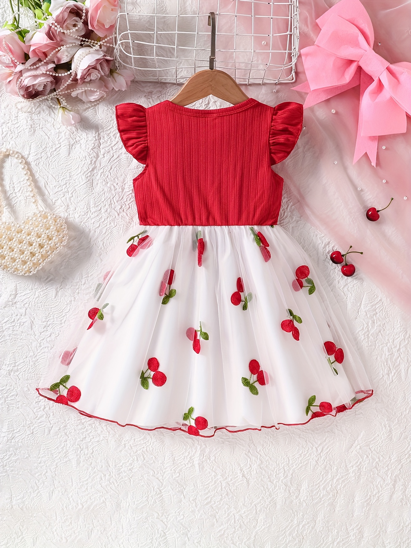 cherry embroidered dress EXCLUSIVE main image 1