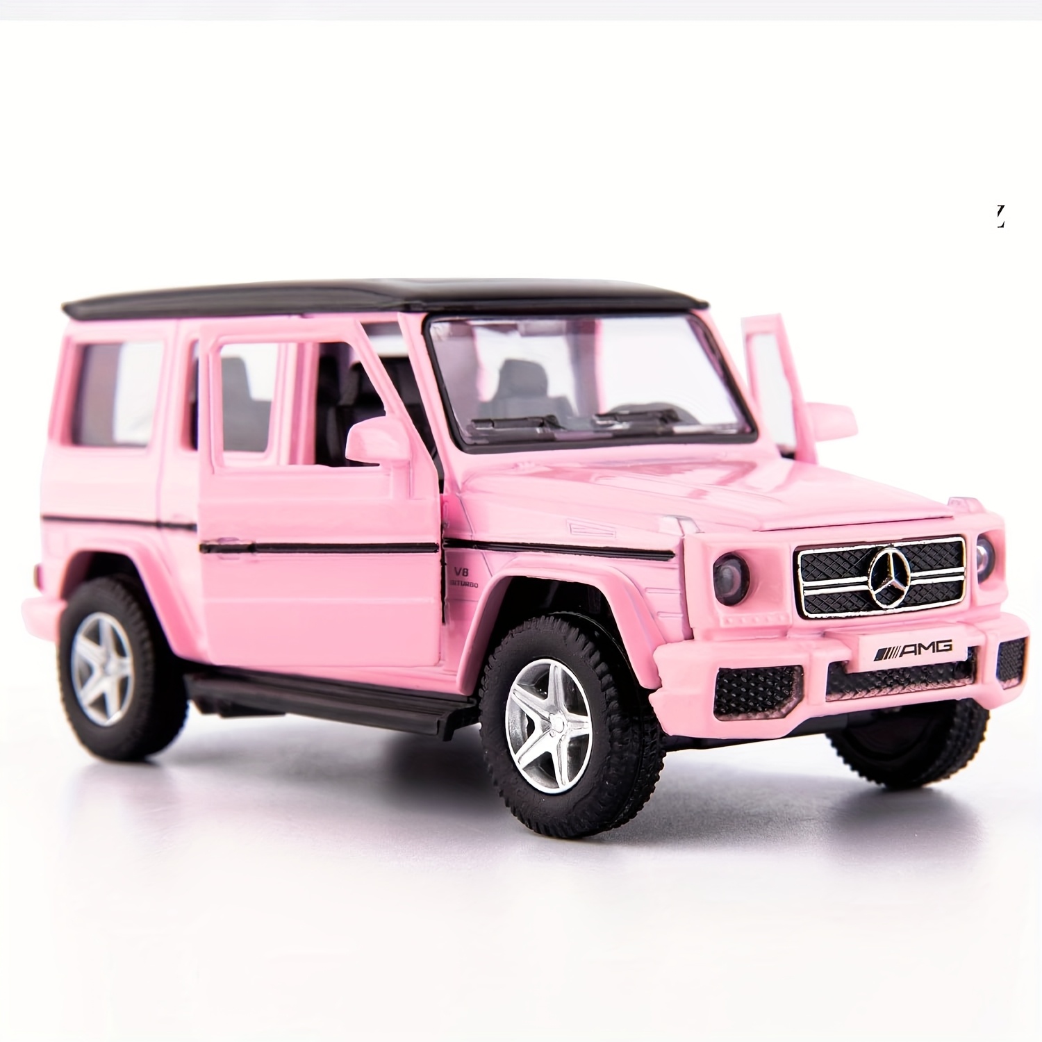 for Mercedes-Benz G63 Replica Toy Car Pull-Back Operation, Realistic  Hood Alloy Construction Pink Luxury SUV Model