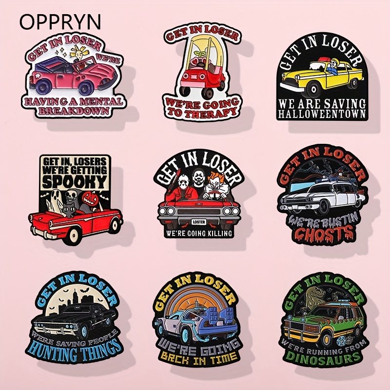 9pcs   creative retro punk style car badge beautiful enamel alloy badge unisex clothing backpack hat ornaments gift for friends vintage style alloy main material brooch daily occasion gift   occasion  