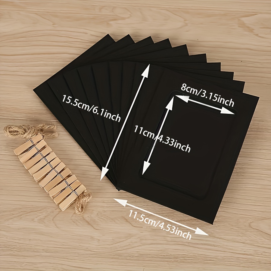 21pcs Rustic Paper Photo Frames With Wire Clips & Hemp Rope - Vertical Rectangular Picture Frames Suitable For Weddings, Birthdays, Showers, Home Wall Decor - 10 Frames + 10 Clips + Hanging